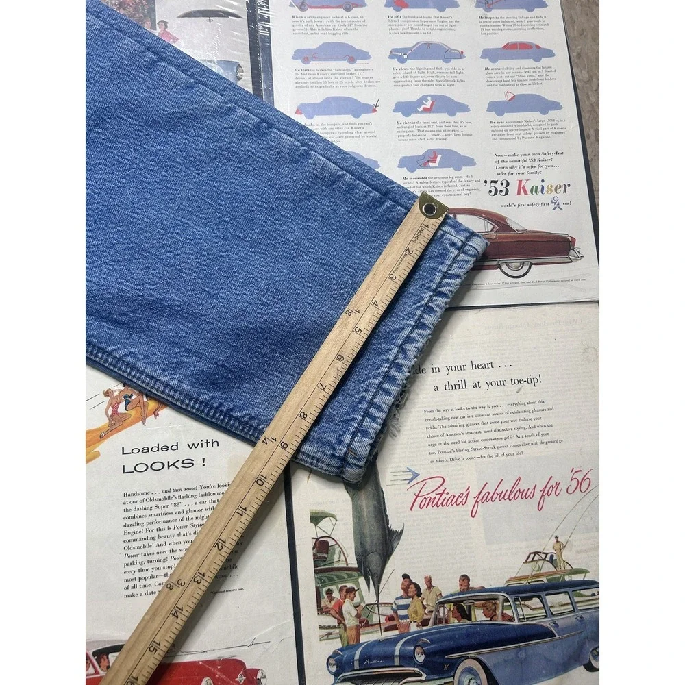 Vintage Carhartt B155 DST Fleece Lined Jeans Men's 38x32 Blue  Workwear